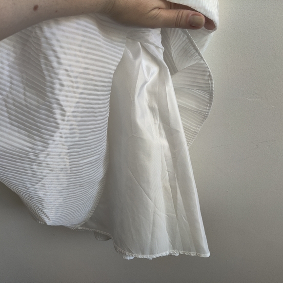 CALVIN KLEIN White Strappy A-line V-Neck Pleated Cocktail Dress Size Small - Picture 10 of 14